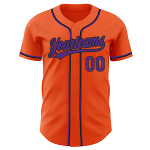 Custom Orange Purple-Black Authentic Baseball Jersey