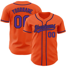 Загрузить изображение в средство просмотра галереи, Custom Orange Purple-Black Authentic Baseball Jersey
