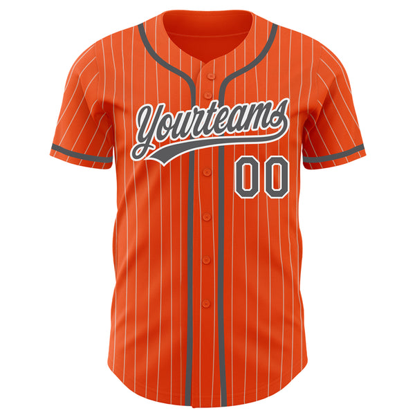 Cheap Custom Gray White Pinstripe Orange Authentic Baseball Jersey Free  Shipping – CustomJerseysPro