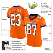 Charger l&#39;image dans la galerie, Custom Orange White-Navy Mesh Authentic Football Jersey
