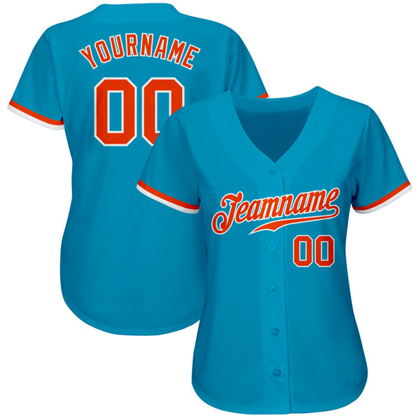 Cheap Custom White Blue-Orange Authentic Baseball Jersey Free