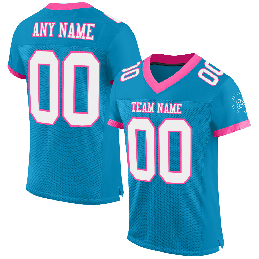 Cheap Custom Panther Blue White-Pink Mesh Authentic Football Jersey Free  Shipping – CustomJerseysPro