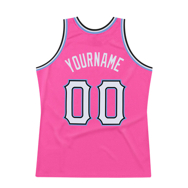 Sale Build Pink Basketball White Rib-Knit Jersey Light Blue –  CustomJerseysPro