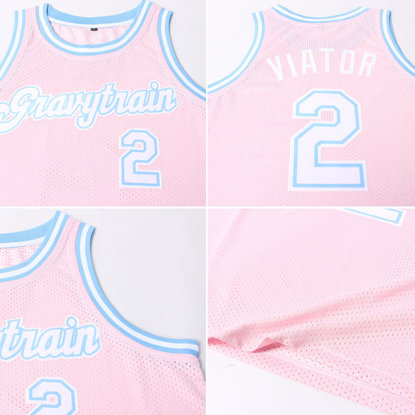 Cheap Custom Light Blue Pink-Black Authentic Throwback Basketball Jersey Free  Shipping – CustomJerseysPro