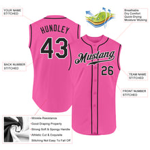 Load image into Gallery viewer, Custom Pink Black-White Authentic Sleeveless Baseball Jersey
