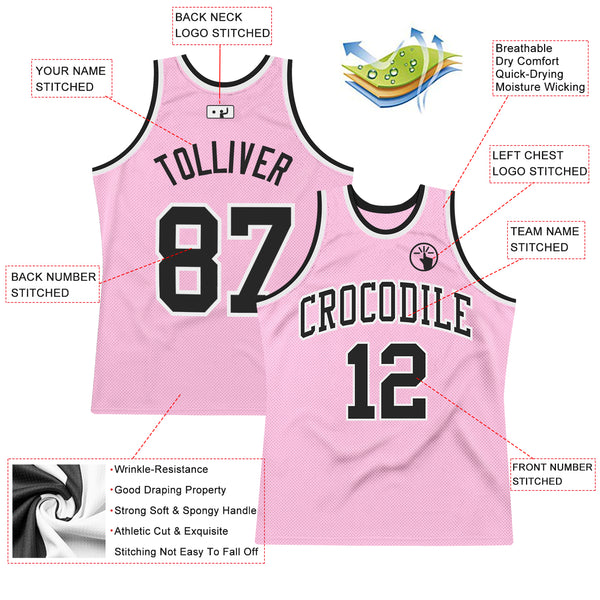 Cheap Custom Light Pink White-Black Authentic Throwback Basketball Jersey  Free Shipping – CustomJerseysPro