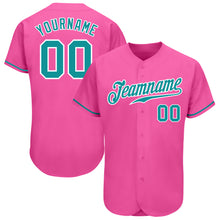 Загрузить изображение в средство просмотра галереи, Custom Pink Teal-White Authentic Baseball Jersey
