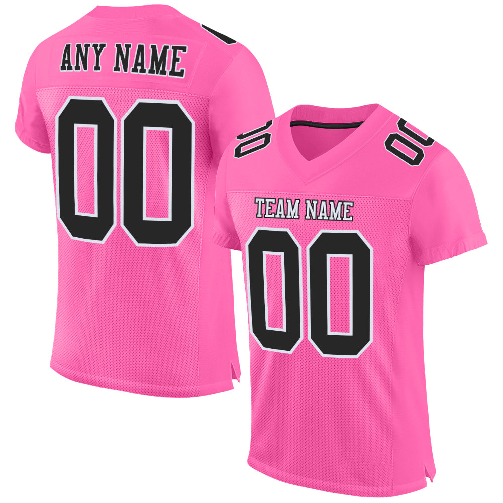 Custom Pink White Mesh Authentic Football Jersey – CustomJerseysPro