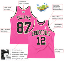 Load image into Gallery viewer, Custom Pink Black-Cream Authentic Throwback Basketball Jersey
