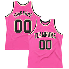 Load image into Gallery viewer, Custom Pink Black-Cream Authentic Throwback Basketball Jersey
