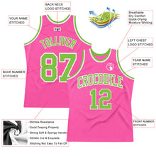 Load image into Gallery viewer, Custom Pink Neon Green-White Authentic Throwback Basketball Jersey

