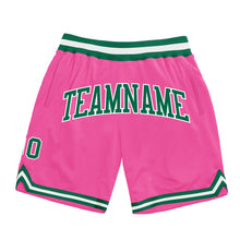 Charger l&#39;image dans la galerie, Custom Pink Kelly Green-White Authentic Throwback Basketball Shorts
