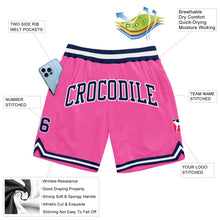 Загрузить изображение в средство просмотра галереи, Custom Pink Navy-White Authentic Throwback Basketball Shorts
