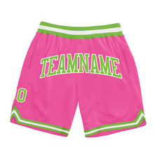 Charger l&#39;image dans la galerie, Custom Pink Neon Green-White Authentic Throwback Basketball Shorts
