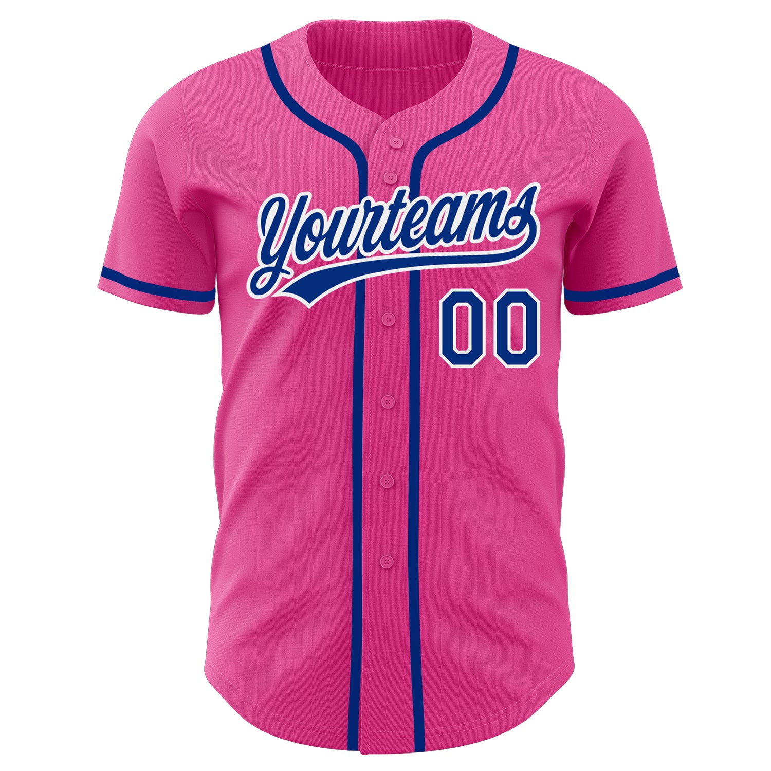 Cheap Custom Royal Pink-White Authentic Baseball Jersey Free