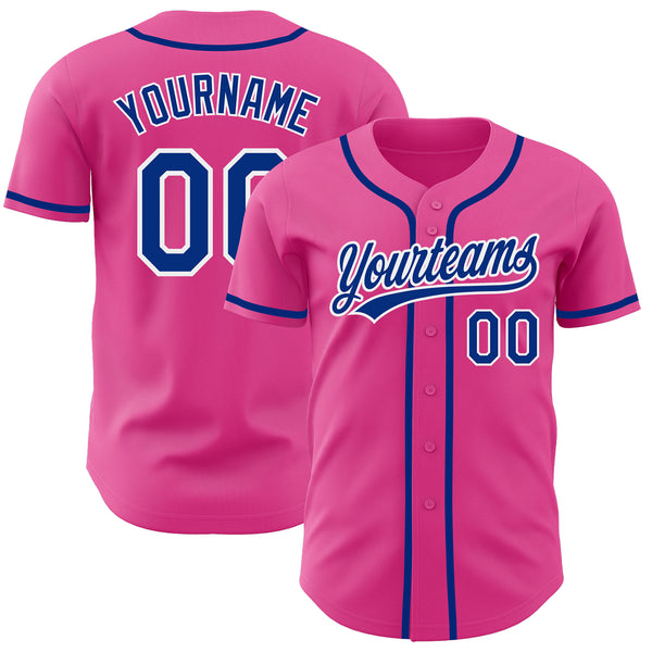 Cheap Custom Pink White-Royal Mesh Authentic Football Jersey Free Shipping  – CustomJerseysPro