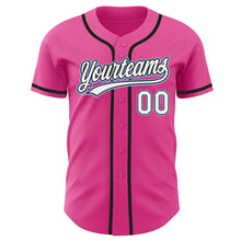 Charger l&#39;image dans la galerie, Custom Pink White Black-Light Blue Authentic Baseball Jersey
