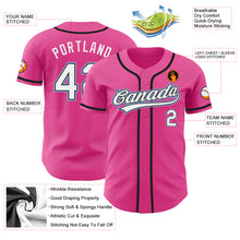 Charger l&#39;image dans la galerie, Custom Pink White Black-Light Blue Authentic Baseball Jersey
