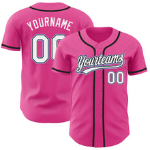 Charger l&#39;image dans la galerie, Custom Pink White Black-Light Blue Authentic Baseball Jersey
