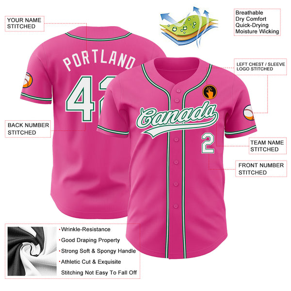 Cheap Custom Pink White Pinstripe Kelly Green Authentic Baseball Jersey  Free Shipping – CustomJerseysPro