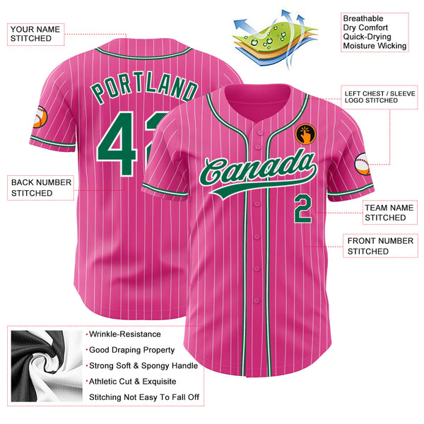 Cheap Custom White Pink-Kelly Green Mesh Authentic Football Jersey Free  Shipping – CustomJerseysPro