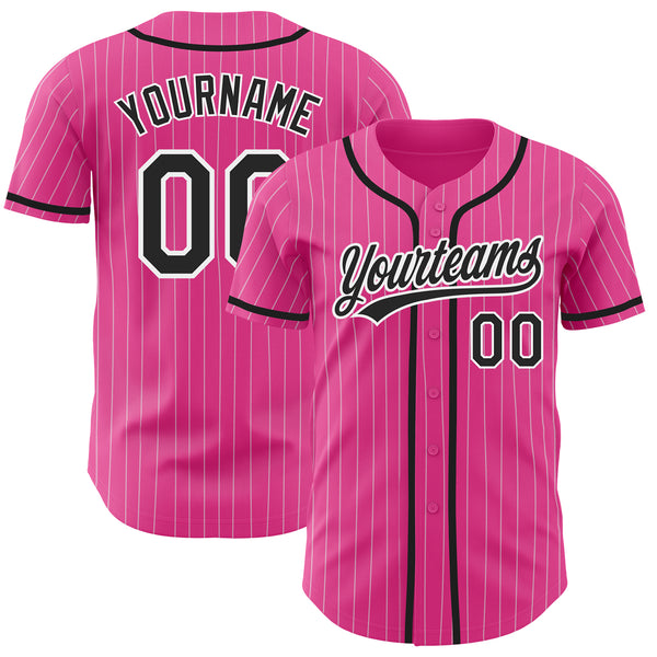 Cheap Custom Neon Green Black Pinstripe Pink-Black Authentic Baseball Jersey  Free Shipping – CustomJerseysPro