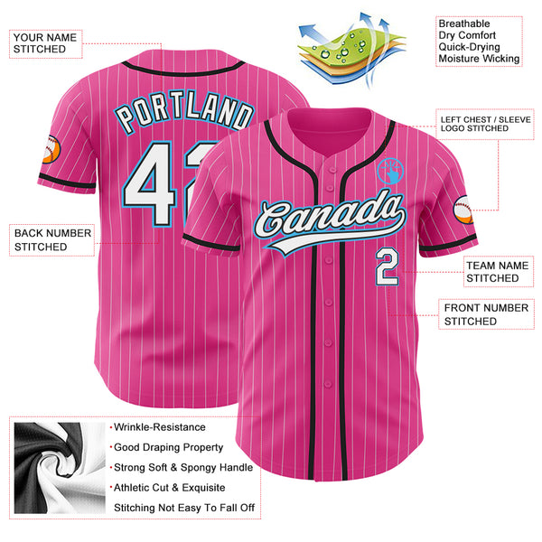 Cheap Custom Powder Blue Pink-White Authentic Baseball Jersey Free Shipping  – CustomJerseysPro