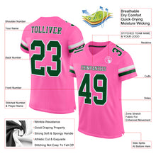 Laden Sie das Bild in den Galerie-Viewer, Custom Pink Green-White Mesh Authentic Football Jersey
