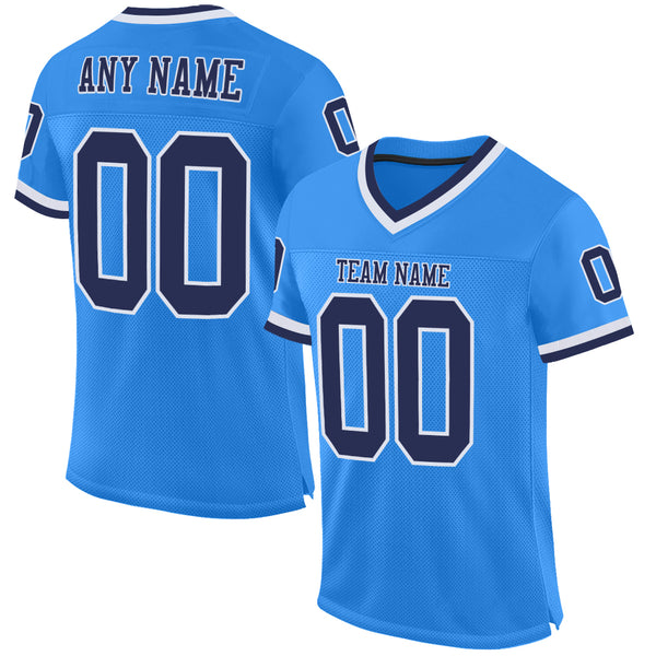 Cheap Custom Navy White-Light Blue Mesh Authentic Throwback Football Jersey  Free Shipping – CustomJerseysPro