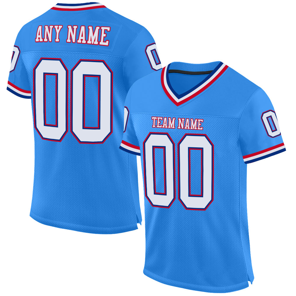 Custom Royal Red-White Mesh Authentic Football Jersey – CustomJerseysPro