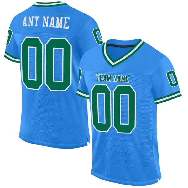 Cheap Custom Kelly Green Royal-White Mesh Authentic Football Jersey Free  Shipping – CustomJerseysPro