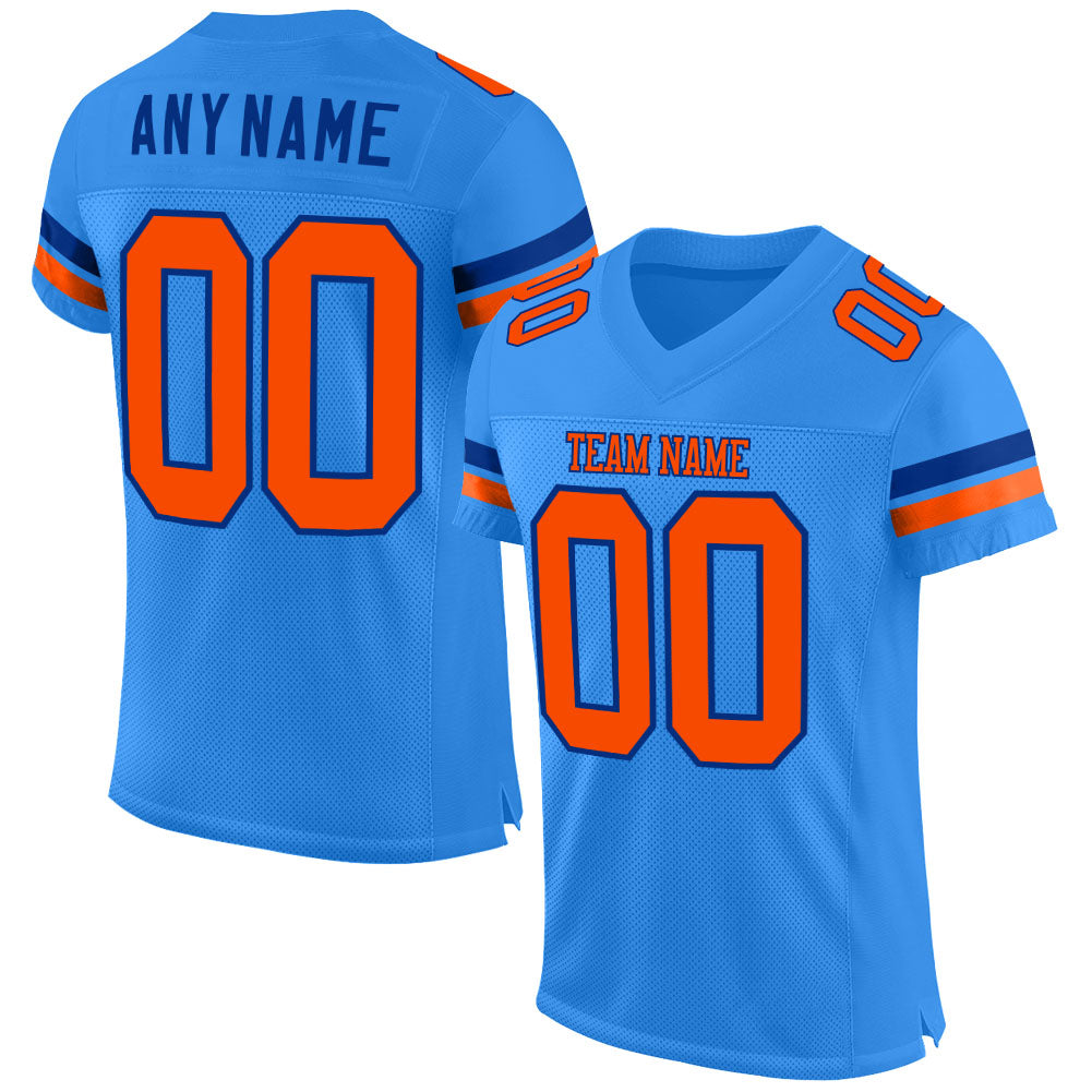 Cheap Custom Powder Blue Orange-Royal Mesh Authentic Football Jersey Free  Shipping – CustomJerseysPro