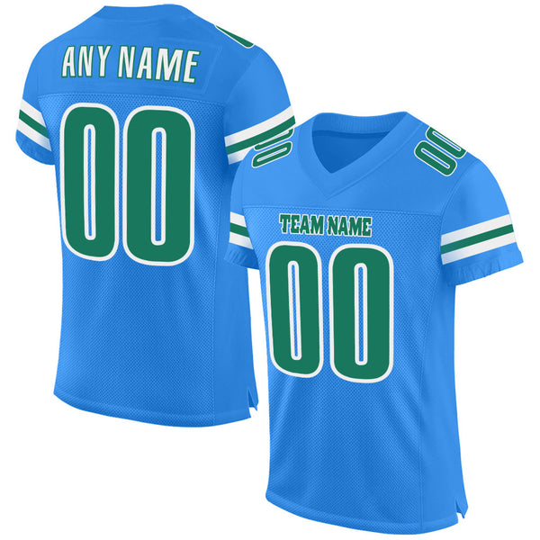 Custom Red White-Light Blue Authentic Football Jersey Preschool Size:M