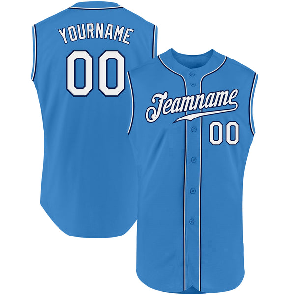 Cheap Custom Light Blue Navy-Aqua Authentic Sleeveless Baseball Jersey Free  Shipping – CustomJerseysPro