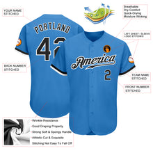 Laden Sie das Bild in den Galerie-Viewer, Custom Powder Blue Black-White Authentic Baseball Jersey
