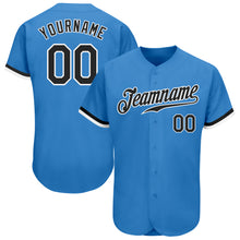 Laden Sie das Bild in den Galerie-Viewer, Custom Powder Blue Black-White Authentic Baseball Jersey
