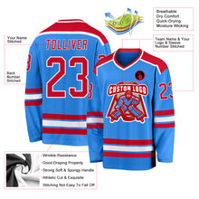Laden Sie das Bild in den Galerie-Viewer, Custom Powder Blue Red-White Hockey Jersey
