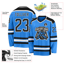 Laden Sie das Bild in den Galerie-Viewer, Custom Powder Blue Black-White Hockey Jersey
