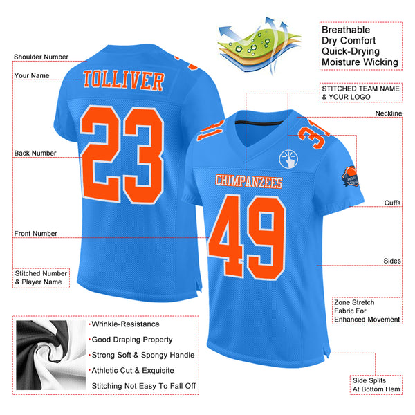 Cheap Custom Black Orange-White Mesh Split Fashion Football Jersey Free  Shipping – CustomJerseysPro