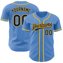 Charger l&#39;image dans la galerie, Custom Powder Blue Navy-Gold Authentic Baseball Jersey
