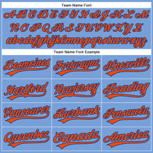 Laden Sie das Bild in den Galerie-Viewer, Custom Powder Blue Orange-Royal Authentic Baseball Jersey
