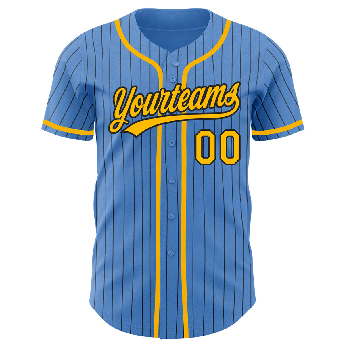 Cheap Custom Black Yellow Pinstripe Light Blue Authentic Baseball Jersey  Free Shipping – CustomJerseysPro