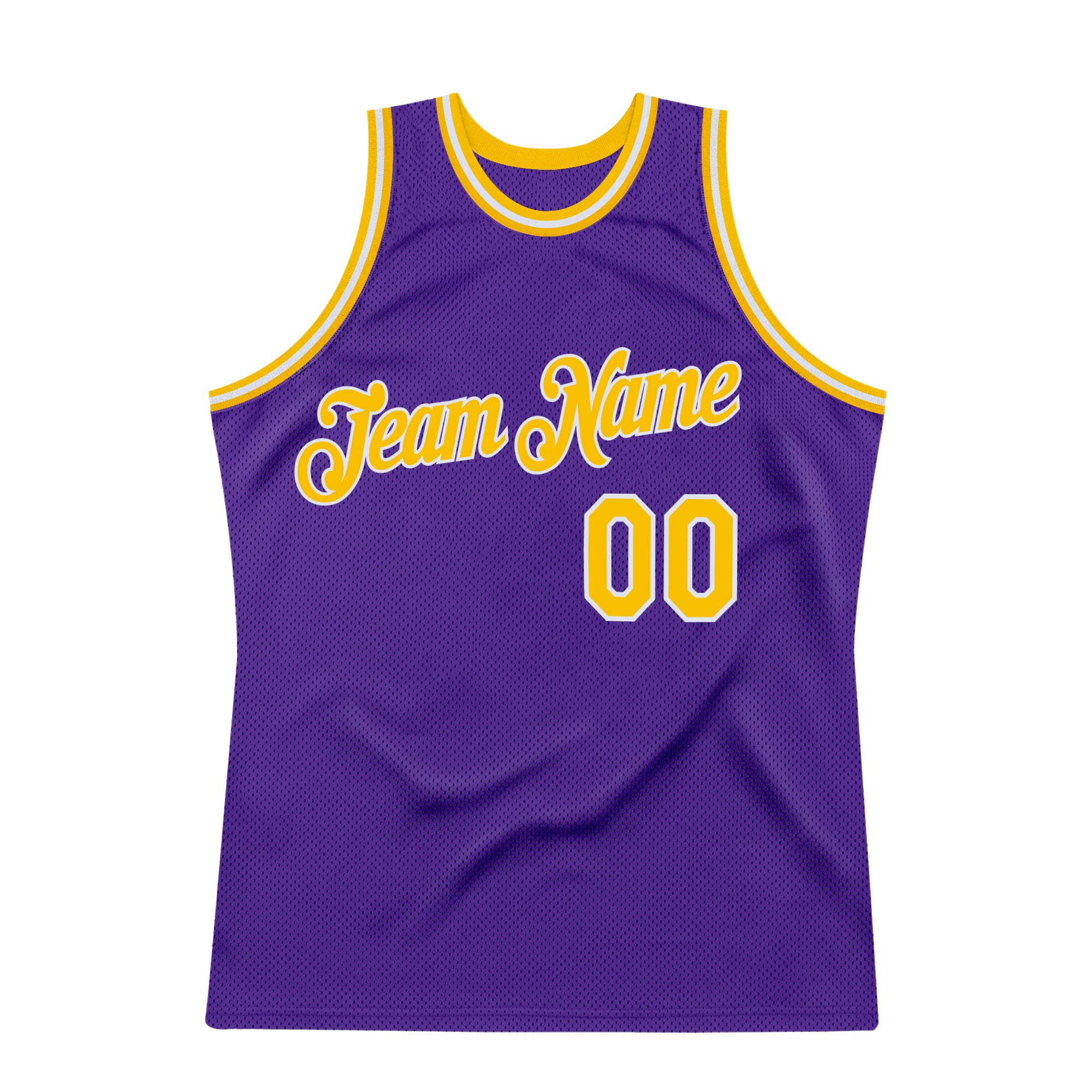 Custom Pink White-Gold Authentic Throwback Basketball Jersey