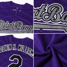 Load image into Gallery viewer, Custom Purple White-Kelly Green Authentic Baseball Jersey
