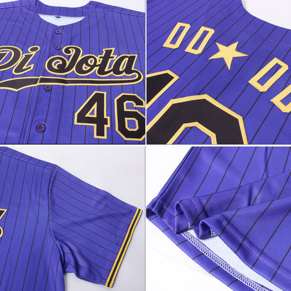 Custom Black Gray-Purple Authentic Baseball Jersey