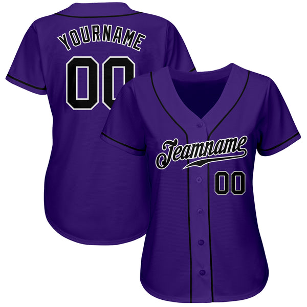 Cheap Custom Black Purple-White Authentic Baseball Jersey Free Shipping –  CustomJerseysPro