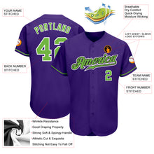 Загрузить изображение в средство просмотра галереи, Custom Purple Neon Green-White Authentic Baseball Jersey
