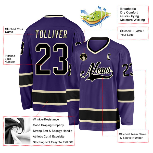 Cheap Custom Purple Black-Gold Hockey Jersey Free Shipping –  CustomJerseysPro