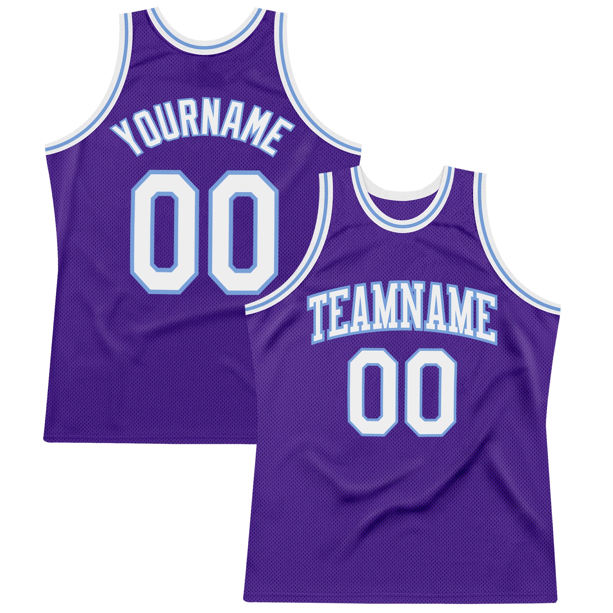 Custom Light Pink White-Purple Authentic Throwback Basketball Jersey