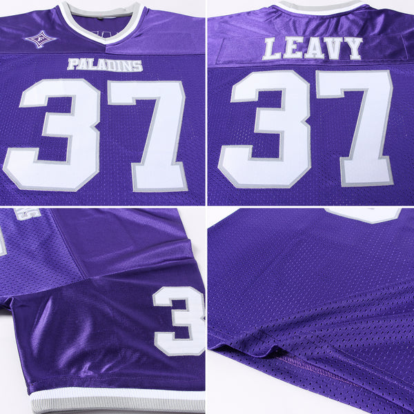 Custom Purple White-Gold Mesh Authentic Football Jersey Football Authentic  Mesh – CustomJerseysPro